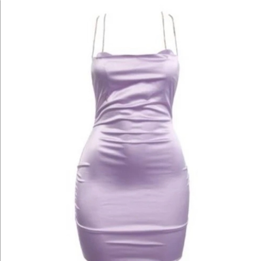 Lilac Satin Dress - Picture 1 of 3